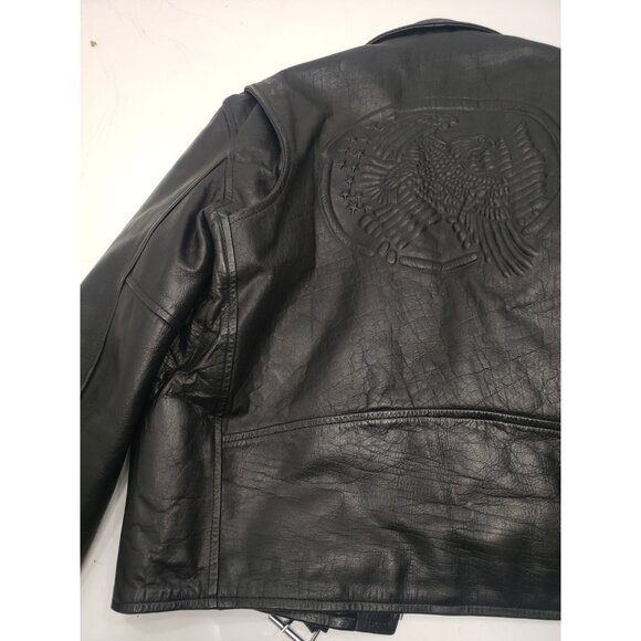 Top Gear #1 Racing By 4 Star Leather Motorcycle Jacket Size 46 Made In Pakistan - Picture 13 of 15